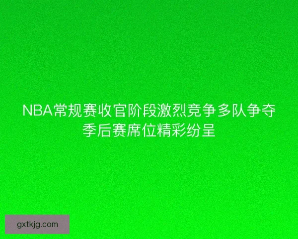 NBA常规赛收官阶段激烈竞争多队争夺季后赛席位精彩纷呈